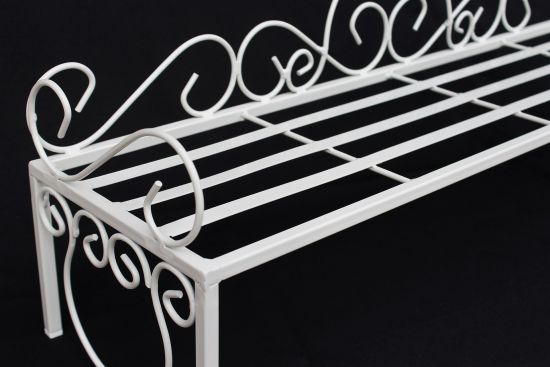 Preview: Blumenbank Mi Weiß Blumenständer 75cm Blumenregal Blumentreppe Pflanzentreppe Regal