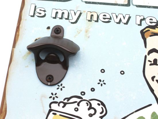 Preview: Wandbild Beer mit Flaschenöffner 40cm Bieröffner 21261 Blau Wandflaschenöffner Öffner