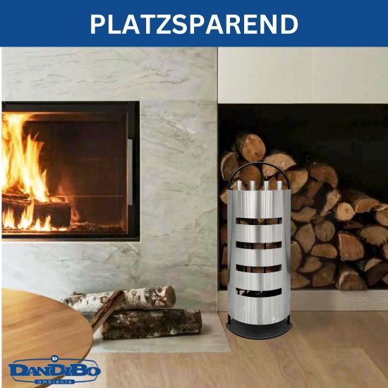 Preview: DanDiBo Kaminbesteck Modern Edelstahl 5 Teilig Set 96615 Kaminset Kamingarnitur Ofenbesteck