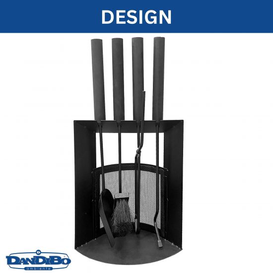 DanDiBo Kaminbesteck Schwarz Modern 5 Teilig Set 96616 Kaminset Kamingarnitur Ofenbesteck