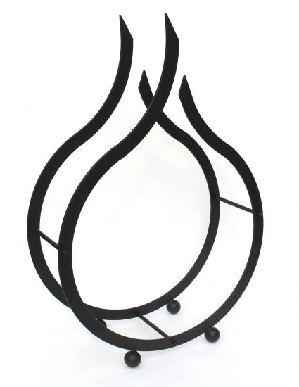 Preview: Kaminholzregal Flamme Kaminholzständer 78 cm Holzkorb Kaminholzhalter Holzregal