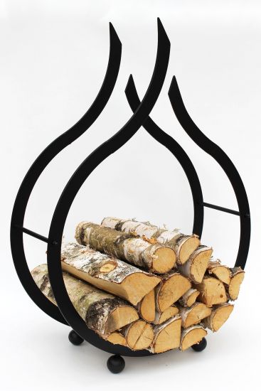 Kaminholzregal Flamme Kaminholzständer 78 cm Holzkorb Kaminholzhalter Holzregal