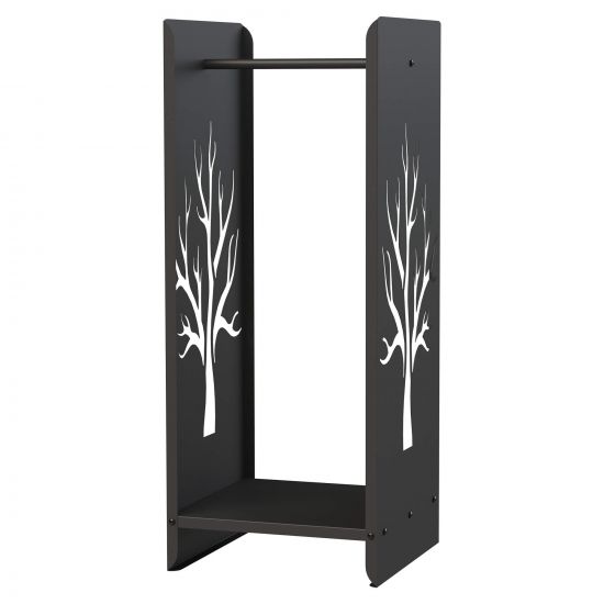 DanDiBo Kaminholzregal Innen Metall Schwarz 100 cm Kaminholzständer 96428 Brennholzregal Schmal Kaminholzhalter