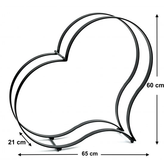 Preview: DanDiBo Kaminholzregal Innen Metall Schwarz Kaminholzständer Herz 96322 Holzkorb Kaminholzhalter Feuerholzregal Holzregal