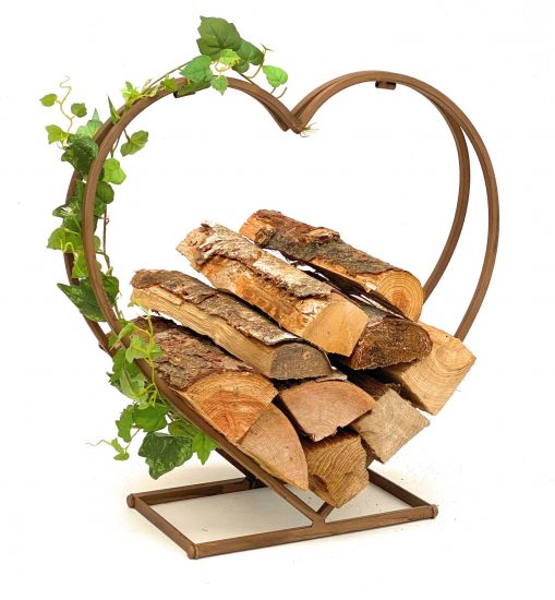 Kaminholzregal Metall Herz Kaminholzständer 2013221 M 53 cm Holzkorb Kaminholzhalter Holzregal Feuerholzhalter Deko