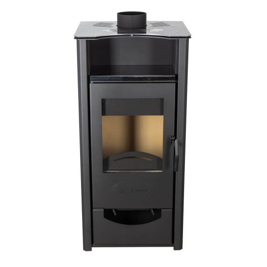 Preview: Kaminofen ABC Quadro Inox Holzofen 9,5 kW mit Mehrfachbelegung Kamin Ofen Holz Holzofen Werkstattofen Heizofen