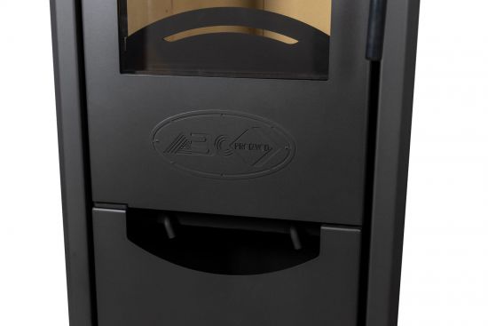 EEK A ABC Quadro Inox wood-burning stove 9.5 kW with multiple occupancy Fireplace Stove Wood-burning stove Workshop stove Heating stove