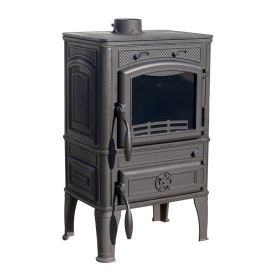 Kaminofen Gusseisen Herdplatte Kochfeld Ofen Antik Holz Guca Lava Holzofen Klein 12,5 kW Kamin Gusseisenofen Dauerbrandofen Werkstattofen Hüttenofen Heizofen