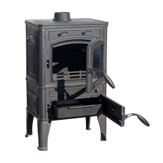 Kaminofen Gusseisen Herdplatte Kochfeld Ofen Antik Holz Guca Lava Holzofen Klein 12,5 kW Kamin Gusseisenofen Dauerbrandofen Werkstattofen Hüttenofen Heizofen