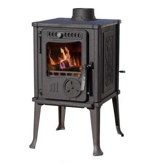 Kaminofen Gusseisen Ofen Antik Holz Guca Iskra Holzofen Klein 6 kW Kamin Gusseisenofen Dauerbrandofen Werkstattofen Hüttenofen Heizofen