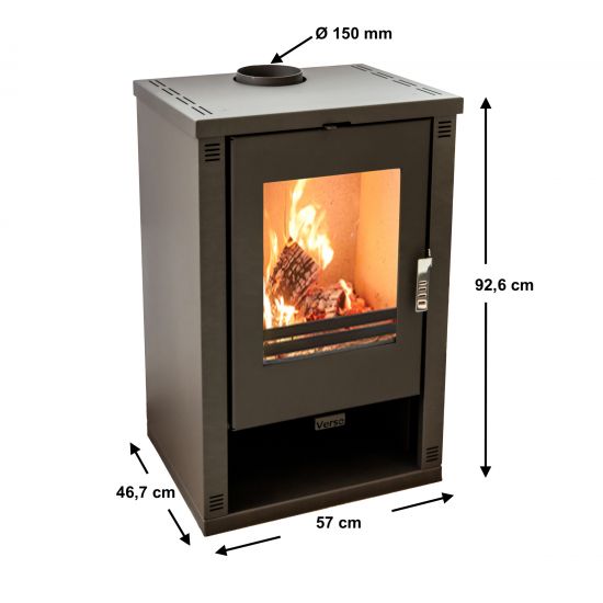 Preview: Kaminofen Holz Theia Holzofen 9 kW Kamin Ofen Dauerbrandofen Werkstattofen Schwedenofen Hüttenofen Heizofen