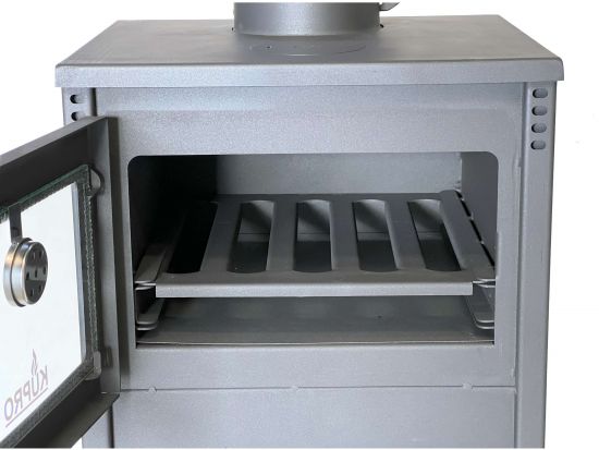 Preview: Kaminofen mit Backfach und Herdplatte Ever 2 Holzofen 7,85 kW Kamin Ofen Holz Werkstattofen Hüttenofen Heizofen