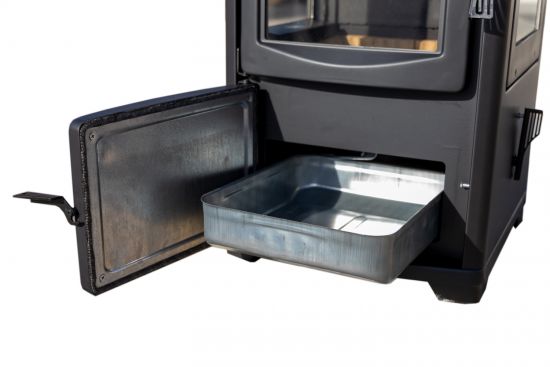 EEK A wood-burning stove with baking compartment hob panoramic fireplace three-sided glass Teba TKS 19 wood-burning stove 12 kW fireplace stove wood-burning cooker hob kitchen stove