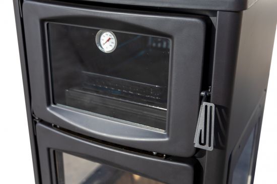 EEK A wood-burning stove with baking compartment hob panoramic fireplace three-sided glass Teba TKS 19 wood-burning stove 12 kW fireplace stove wood-burning cooker hob kitchen stove