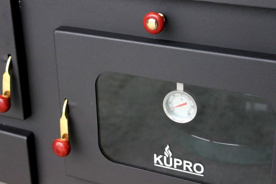 Preview: Gartenofen Küche Outdoor Ofen Holz Außenkamin Kaminofen mit Backfach und Herdplatte 93894 7,5 kW Kamin