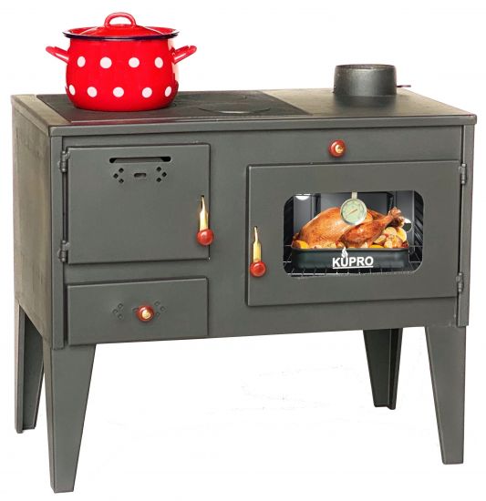 Gartenofen Küche Outdoor Ofen Holz Außenkamin Kaminofen mit Backfach und Herdplatte 93894 7,5 kW Kamin