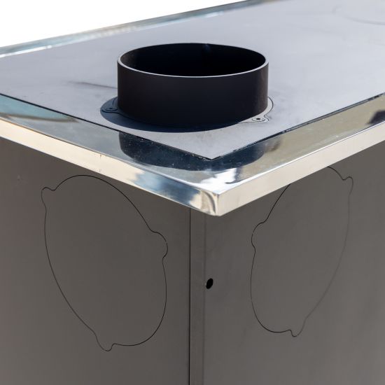 EEK A Kaminofen mit Backfach und Herdplatte ABC Concept 2 Air Rechts Mehrfachbelegung Holzofen 11,6 kW Kamin Ofen Holz Werkstattofen Schwedenofen Hüttenofen Heizofen Holzofen