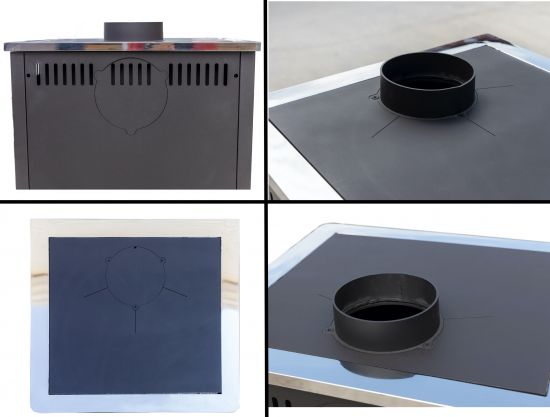 EEK A Kaminofen mit Backfach und Herdplatte ABC Concept 2 Air Mini Mehrfachbelegung Holzofen 10 kW Kamin Ofen Holz Werkstattofen Schwedenofen Hüttenofen Heizofen Holzofen