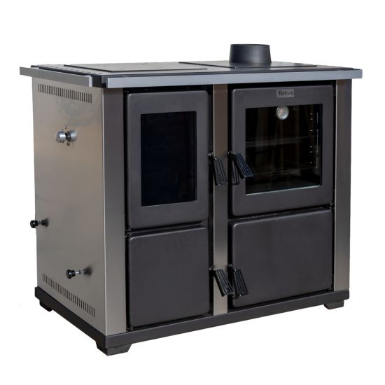 Preview: Kaminofen mit Backfach und Herdplatte Teba TKS 18 Rechts Mehrfachbelegung Holzofen 10 kW Kamin Ofen Holz Holzherd Küchenhexe Kochplatte Küchenofen