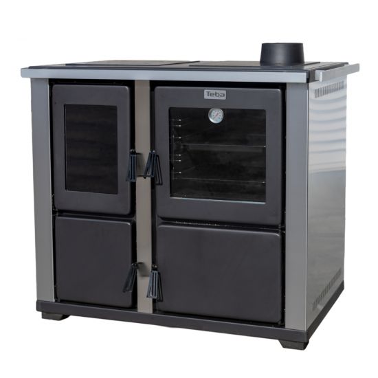 Preview: Kaminofen mit Backfach und Herdplatte Teba TKS 18 Rechts Mehrfachbelegung Holzofen 10 kW Kamin Ofen Holz Holzherd Küchenhexe Kochplatte Küchenofen