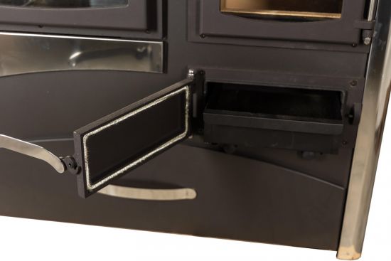 EEK A Kaminofen mit Backfach und Herdplatte mit Glaskeramik ABC Concept 2 Air Links Mehrfachbelegung Holzofen 11,6 kW Kamin Ofen Holz Werkstattofen Schwedenofen Hüttenofen Heizofen Holzofen