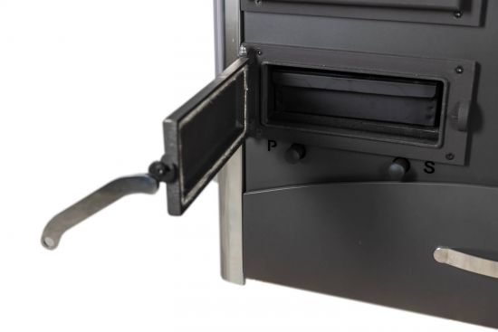 EEK A Kaminofen mit Backfach und Herdplatte mit Glaskeramik ABC Concept 2 Air Rechts Mehrfachbelegung Holzofen 11,6 kW Kamin Ofen Holz Werkstattofen Schwedenofen Hüttenofen Heizofen Holzofen