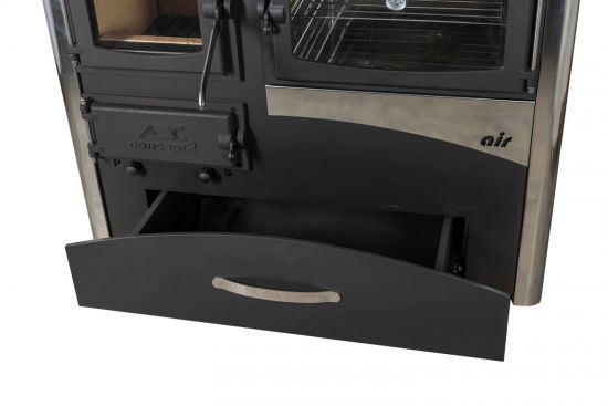 EEK A Kaminofen mit Backfach und Herdplatte mit Glaskeramik ABC Concept 2 Air Rechts Mehrfachbelegung Holzofen 11,6 kW Kamin Ofen Holz Werkstattofen Schwedenofen Hüttenofen Heizofen Holzofen