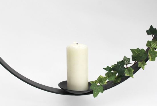 Preview: Kerzenhalter aus Metall Rund Durchmesser 50 cm Kerzenständer Hängeleuchter