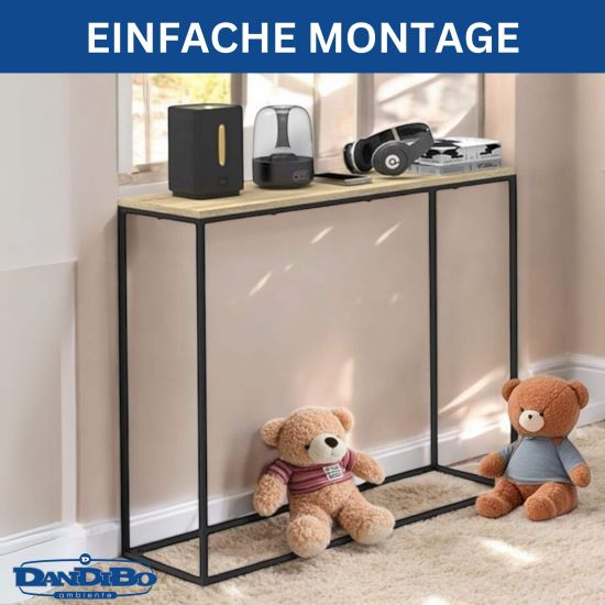 DanDiBo Konsolentisch Schmal Metall Modern 100x80x30 cm Sideboard Beistelltisch 96636 Ablagetisch Flurtisch Sofatisch