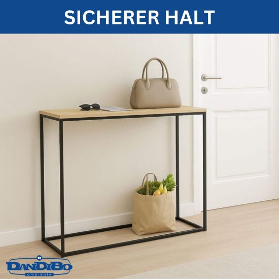 DanDiBo Konsolentisch Schmal Metall Modern 100x80x30 cm Sideboard Beistelltisch 96636 Ablagetisch Flurtisch Sofatisch