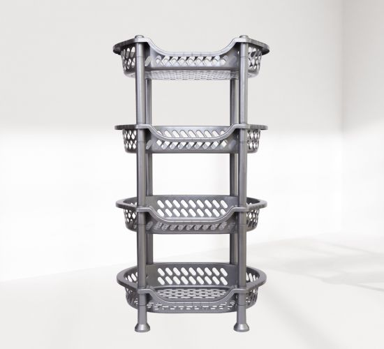 DanDiBo Küchenregal stapelbar Kunststoff Obstregal 93872 Küchenkorb Stapelkorb Gemüsekiste Gemüseregal Grau Stapelregal Stapelbox Küche