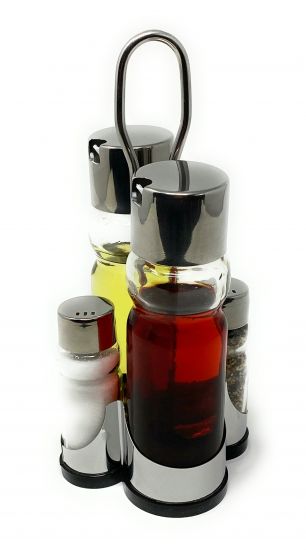 Vinegar and oil dispenser glass salt pepper set stainless steel 210 silver glass oil dispenser