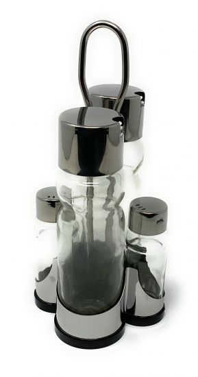 Vinegar and oil dispenser glass salt pepper set stainless steel 210 silver glass oil dispenser