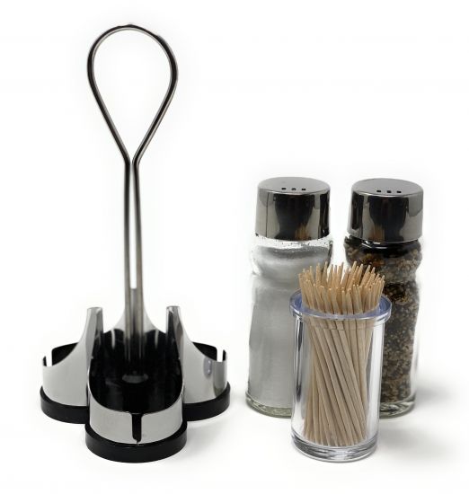 Menage Salz und Pfeffer Streuer Set Zahnstocher 230 Salzstreuer Pfeffestreuer Klein Edelstahl Glas
