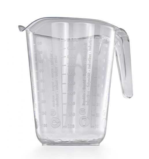 Measuring jug 1l plastic transparent Measuring jug Filling volume 1 litre litre jug