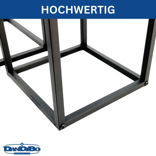 DanDiBo Pflanzenständer Metall Schwarz Eckig 2er Set 96574 Beistelltisch Blumenhocker Blumenständer Blumensäule Design Modern Pflanzenhocker