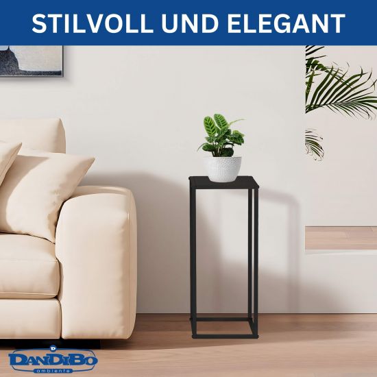 DanDiBo Pflanzenständer Metall Schwarz Eckig 2er Set 96574 Beistelltisch Blumenhocker Blumenständer Blumensäule Design Modern Pflanzenhocker