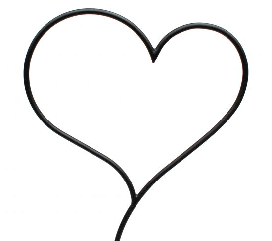 Preview: DanDiBo Rankhilfe Herz Kletterhilfe aus Metall 147 cm Bodenstecker Stecker Rankgitter