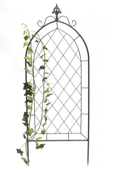 Preview: DanDiBo Rankhilfe Metall Rankgitter 120 cm Grau 96193 Kletterhilfe Bodenstecker Blumenhalter Ranksäule