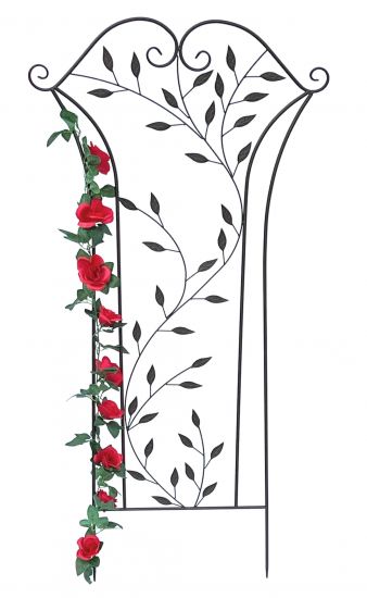 DanDiBo Rankhilfe Metall Rankgitter 135 cm Braun Rankstab Kletterhilfe Bodenstecker 100974 Blumenhalter Ranksäule