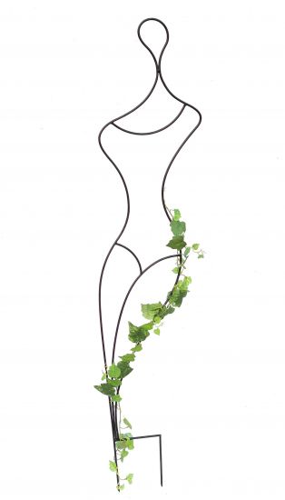 DanDiBo Design Rankhilfe Metall Rankgitter 140 cm Schwarz Frau Gracia Kletterhilfe Bodenstecker Blumenhalter Ranksäule