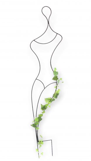 DanDiBo Design Rankhilfe Metall Rankgitter 140 cm Schwarz Frau Gracia Kletterhilfe Bodenstecker Blumenhalter Ranksäule