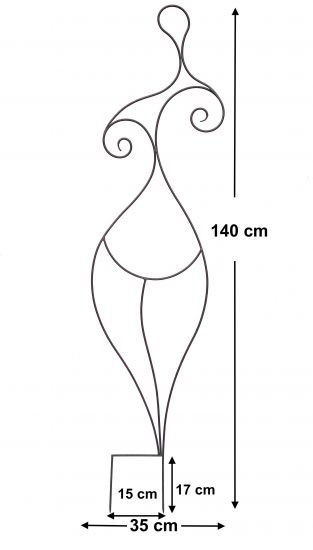 Preview: DanDiBo Design Rankhilfe Metall Rankgitter 140 cm Schwarz Frau Lora Kletterhilfe Bodenstecker Blumenhalter Ranksäule