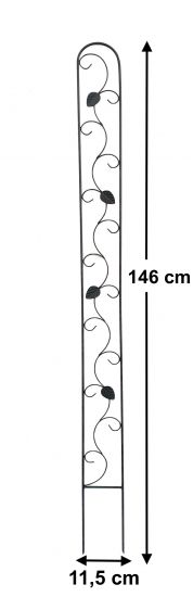 Preview: DanDiBo Rankhilfe Metall Rankgitter 140 cm Schwarz Rankstab Kletterhilfe Bodenstecker 96249 Blumenhalter Ranksäule