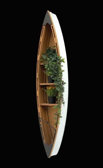 DanDiBo Shelf Boat Wall shelf 120 cm in boat shape made of wood Antique MR83 Maritime boat shelf Bathroom shelf Bathroom cabinet Brown for the wall