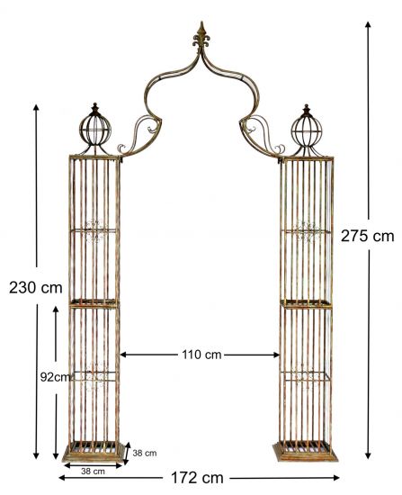 Preview: Rosenbogen Metall Kletterhilfe 93969 275x172 cm Gartenbogen Rankhilfe Rankgitter Torbogen
