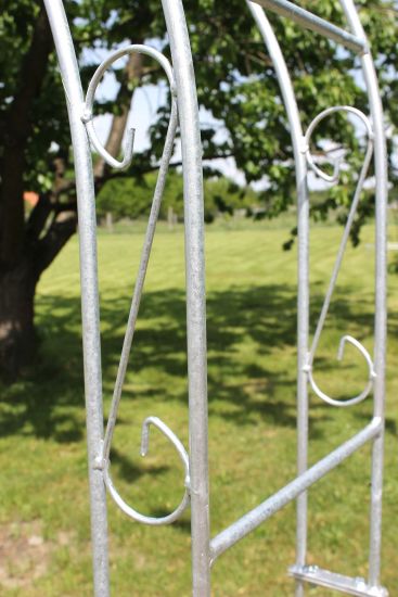 Preview: DanDiBo Rosenbogen Metall Verzinkt Breite 140 cm mit Spitze Rundbogen Feuerverzinkt Wetterfest Massiv Volleisen Rankhilfe