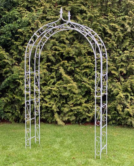 DanDiBo Rosenbogen Metall Verzinkt Breite 140 cm mit Spitze Rundbogen Feuerverzinkt Wetterfest Massiv Volleisen Rankhilfe
