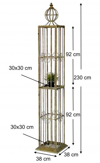 Preview: DanDiBo Rosensäule Rosenturm Rankhilfe Metall 230 cm Ranksäule 93970 Rankgitter Rosen Säule Garten