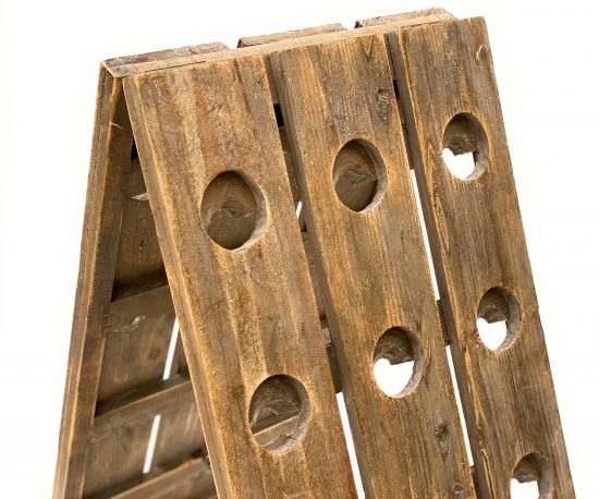 Preview: DanDiBo Rüttelbrett Weinregal Flaschenregal für 24 Flaschen aus Holz 96171 Natur Vintage dunkel